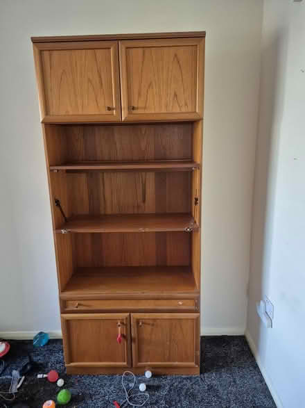Photo of free Tall wooden shelves (Calow S44) #1