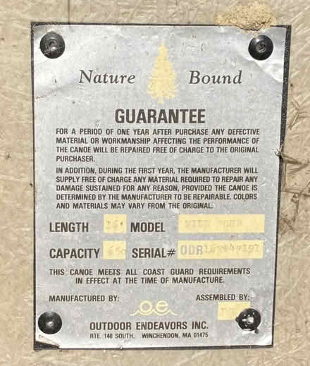 Photo of free 16 ft Nature Bound canoe (Hartford, Maine) #2