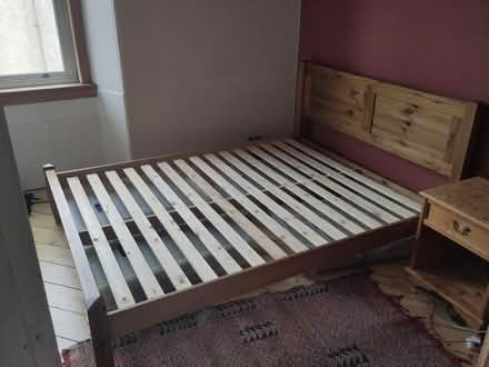 Photo of free Queen size Oak bed frame (Edinburgh) #1