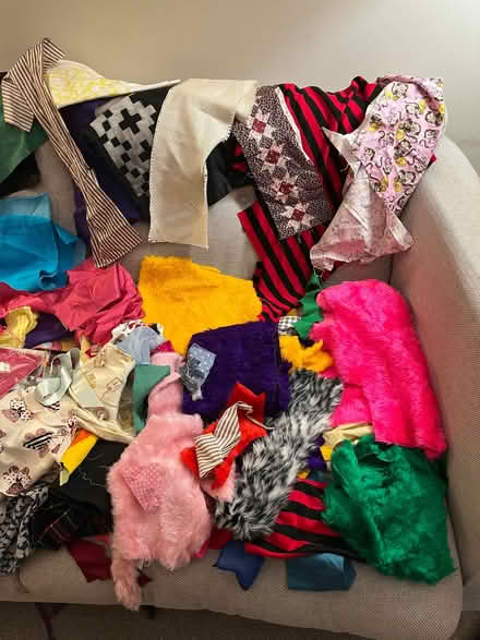 Photo of free Fur fabric scraps, jersey, cotton and satiny material (Morningside EH10) #1