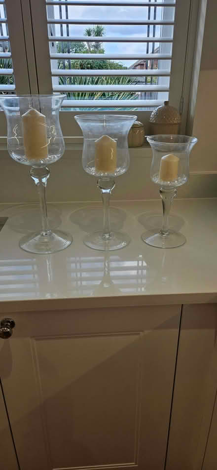Photo of free Set of 3 long stemmed glass vases (South Benfleet SS7) #1