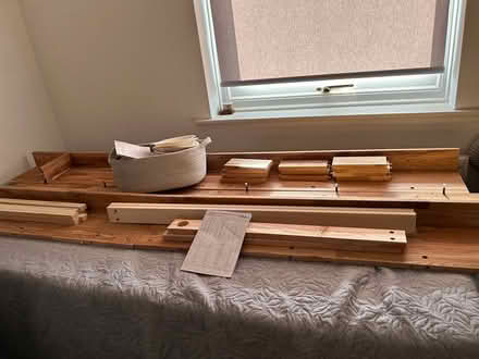 Photo of free Flat pack wooden double bed frame (Heysham LA3) #1