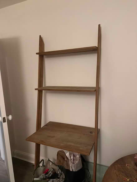 Photo of free Tall leaning wooden shelves/desk (swiss cottage NW3) #1