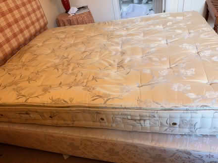 Photo of free queen size bed- mattress & upholstered frame (Shipton Moyne GL8) #3