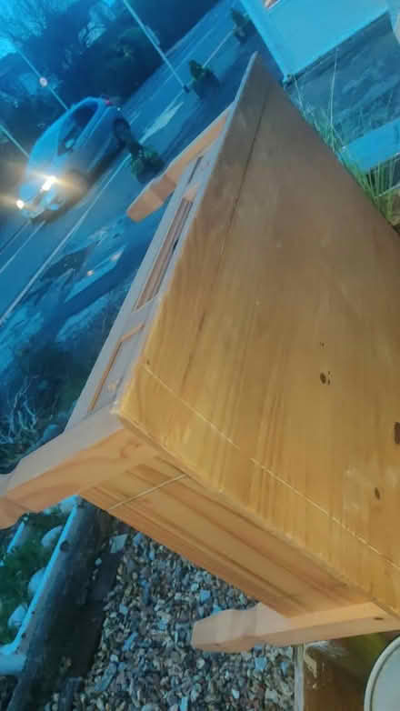 Photo of free Pine table with drawer (Mawdesly L40) #3