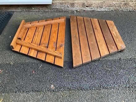 Photo of free Two wooden boards/stands (Worlds End Burgess Hill RH15 0) #1
