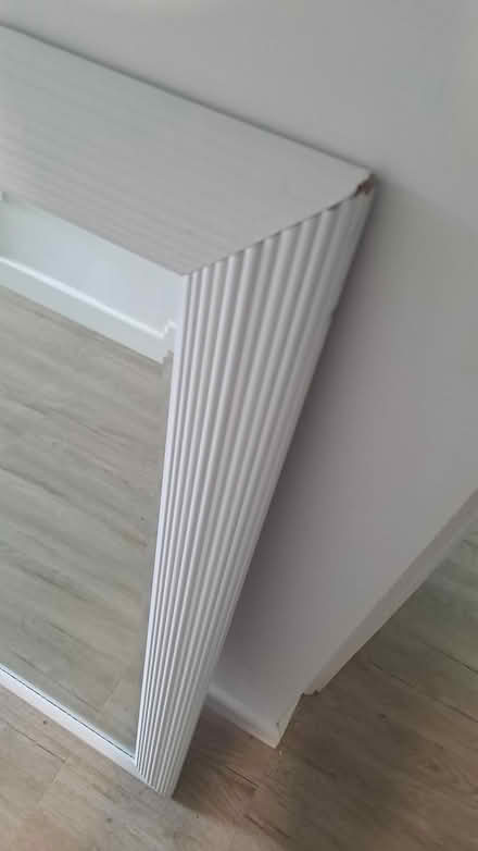 Photo of free White ribbed frame mirror (Worthing road) #2