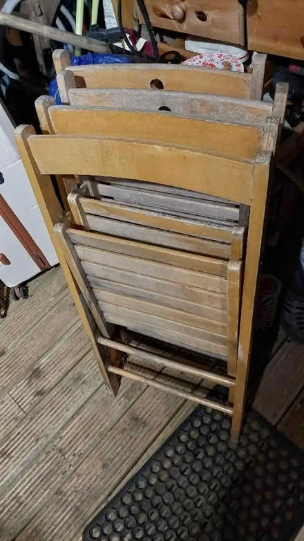 Photo of free Folding wooden chairs (Hertford Heath SG13) #1