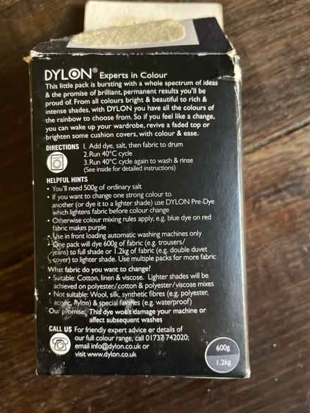 Photo of free Dylon fabric dye navy blue (De Parys MK40) #2