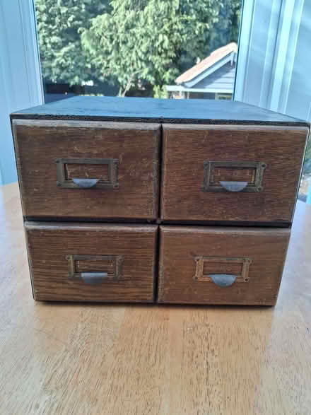 Photo of free Old vintage wooden card file cabinet (Chelsfield BR6) #1