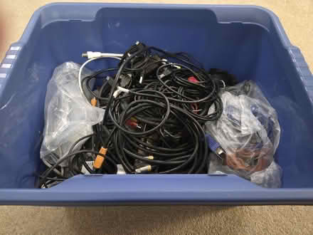 Photo of free Box of cables/leads/chargers/earphones (Little Heath RG31) #1