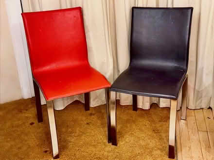 Photo of free 4 leather covered dining chair (StokeNewington/Newington Green) #1