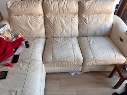 Photo of free White leather sofa (Ryton CV8) #1