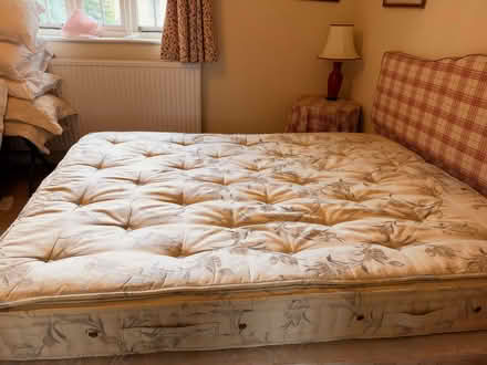 Photo of free queen size bed- mattress & upholstered frame (Shipton Moyne GL8) #2