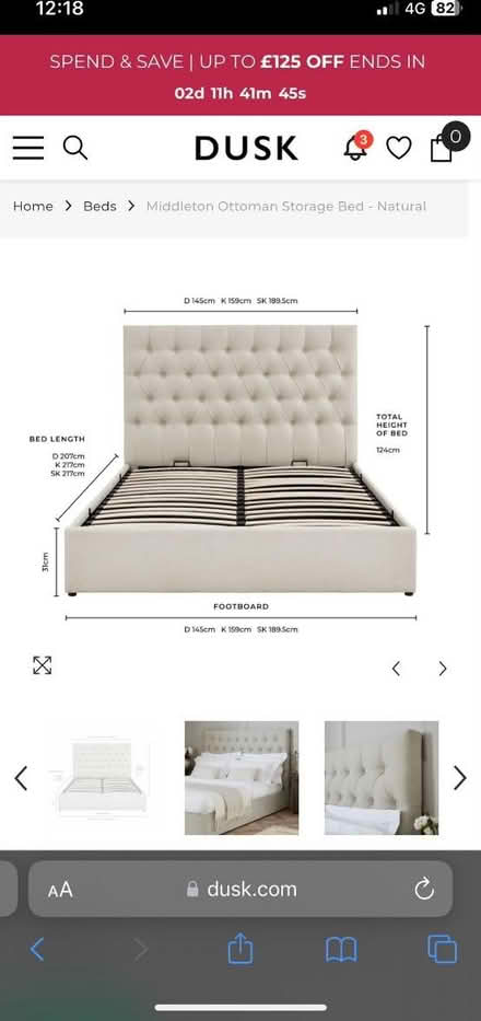 Photo of free Middleton Ottoman Storage Bed Frame (Worcester Park, KT4) #1