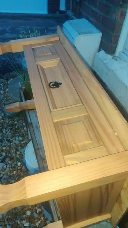 Photo of free Pine table with drawer (Mawdesly L40) #2