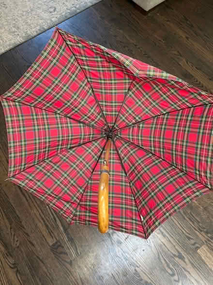 Photo of free Red plaid umbrella, needs repair (Aptos - Trout Gulch) #1
