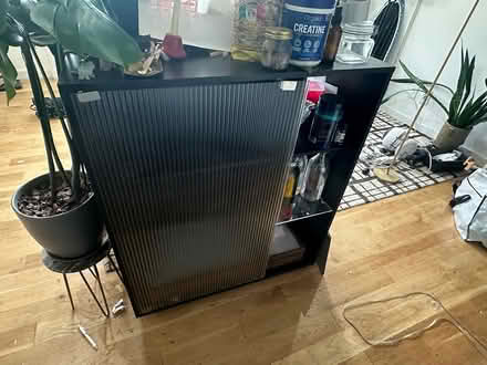 Photo of free Bar Cabinet with Glass Shelves (11208) #1
