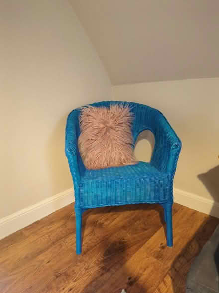 Photo of free Teal wicker chair (Prenton CH43) #1