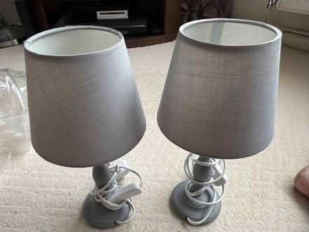 Photo of free Pair of grey table bedside cabinet lamps (Sundon Park LU3) #2