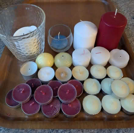 Photo of free Selection of Candles and Two Glass Holders (Beulah Hill SE19) #1