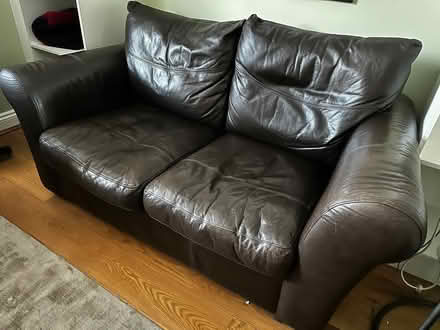 Photo of free Brown leather 2 seater sofa (Penrith CA11) #1
