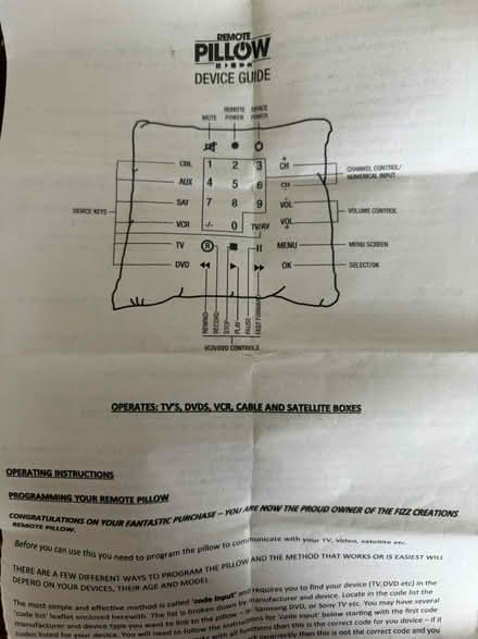 Photo of free Remote control cushion (Horningsea CB25) #3