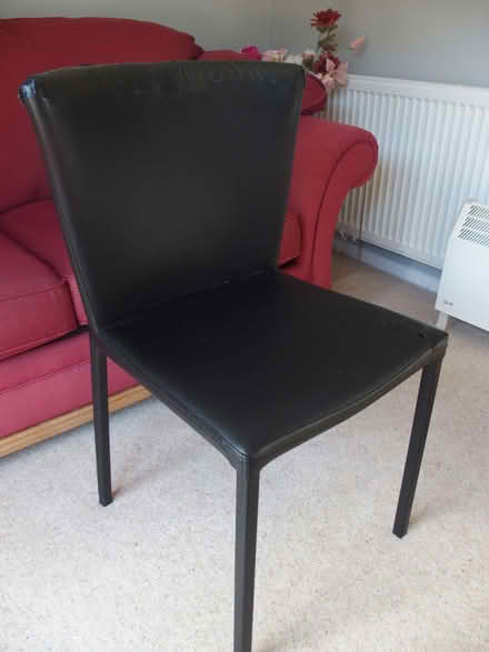 Photo of free Black Faux Leather kitchen or dining room chairs (Roe Green AL10) #2