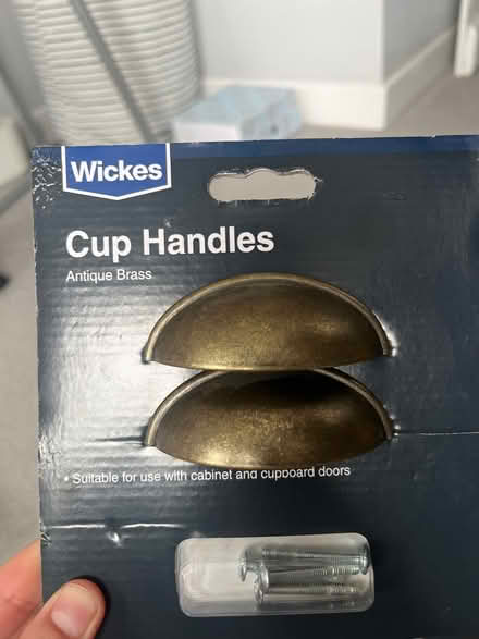Photo of free 6 x antique brass cup handles (OX14) #2