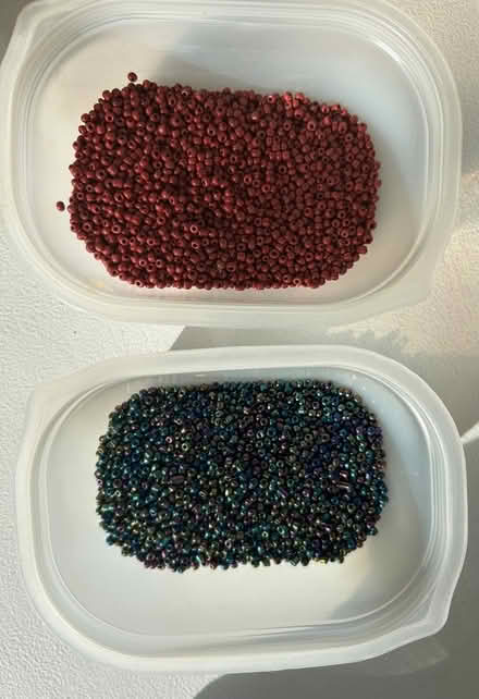 Photo of free 2 pots of glass beads (KT23 Great Bookham) #1