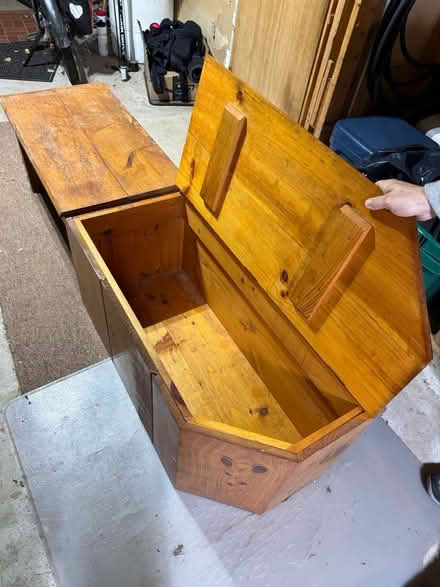 Photo of free Pine bench with built-in storage (East Quarter of Concord, MA) #2