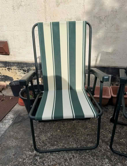 Photo of free Pair Of Green/White Garden Chairs In Excellent Condition (Southminster CM0) #2