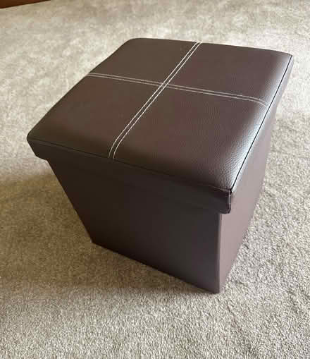Photo of free Brown Faux Leather Storage Ottoman Stool – Excellent Cond (Southminster CM0) #1