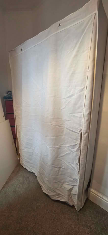 Photo of free Wooden slatted wardrobe with cover (Nether Edge S7) #2