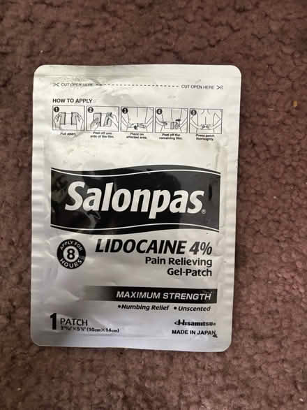 Photo of free Salina’s lidocaine pad (Mitty High area) #1