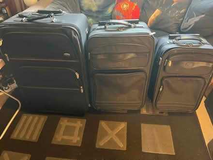 Photo of free 3 two-wheeled suitcases, black (Woodley RG5) #1