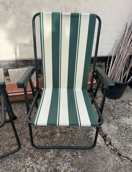 Photo of free Pair Of Green/White Garden Chairs In Excellent Condition (Southminster CM0) #3