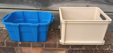 Photo of free 2 handy plastic storage boxes (Winterbourne, Lewes. BN7) #1