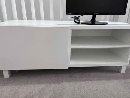 Photo of free White ikea tv stand with legs (Sw209bq) #1