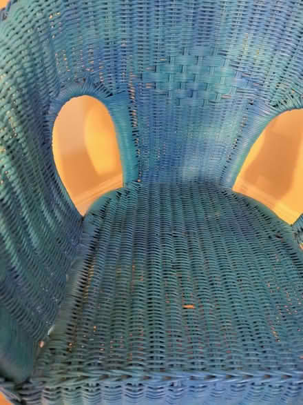 Photo of free Teal wicker chair (Prenton CH43) #3