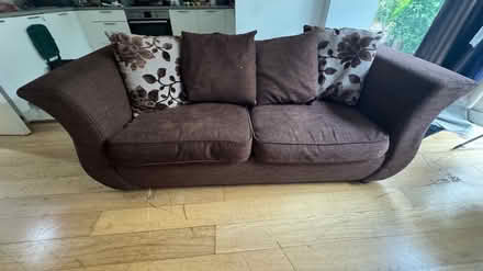 Photo of free Chocolate brown two seater sofa (Hayes & Harlington UB3) #1