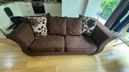Photo of free Chocolate brown two seater sofa (Hayes & Harlington UB3) #3