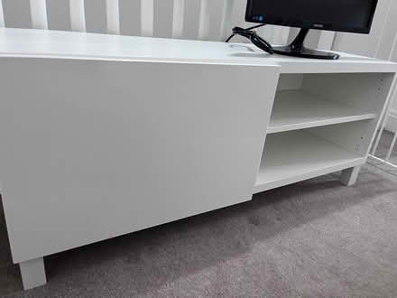 Photo of free White ikea tv stand with legs (Sw209bq) #2
