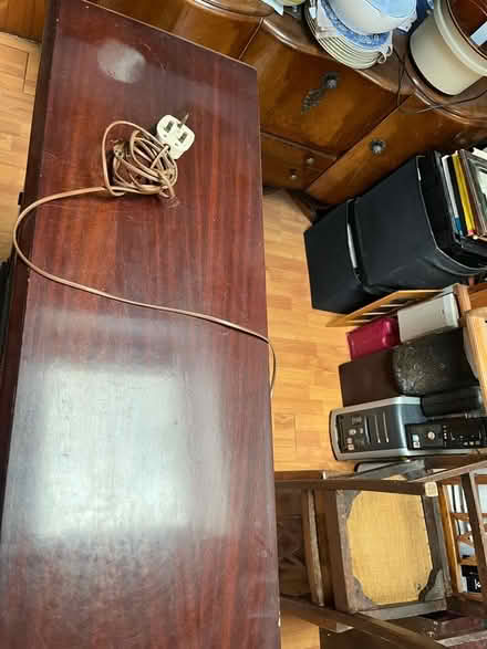 Photo of free Dark wood glass cabinet (Hertford Heath SG13) #3