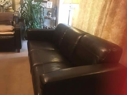 Photo of free 3 seater brown leather couch (Blackrock, co Dublin) #3