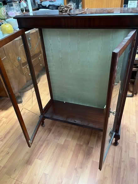 Photo of free Dark wood glass cabinet (Hertford Heath SG13) #2