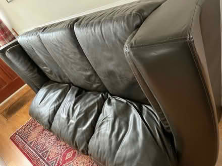 Photo of free Brown leather sofa (Shipley) #1