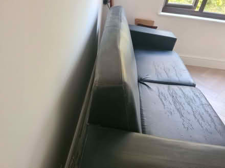 Photo of free 2 x Black Faux Leather 3-Seater Sofas – Used Condition (North Wembley HA0) #2