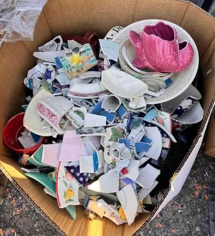 Photo of Colourful broken crockery for mosaics (Netherfield MK6) #1