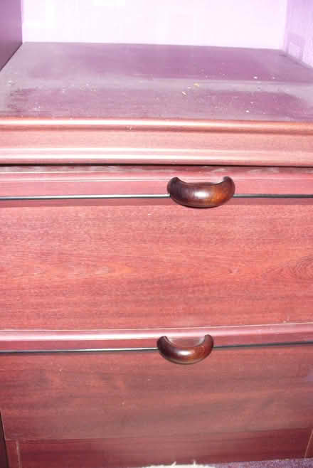 Photo of free Plum coloured MFI wardrobe, shelves and drawers (Far Bletchley MK3) #1